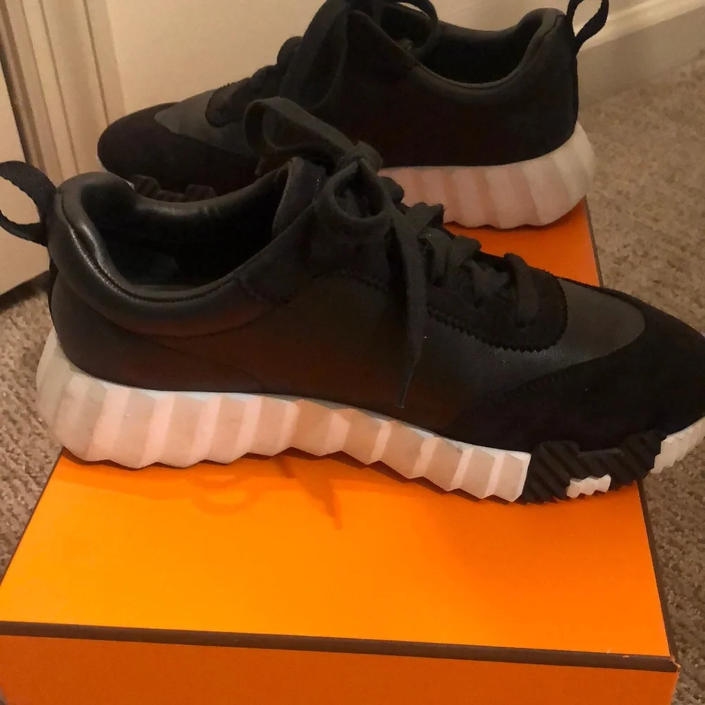 Hermes Black and White Women's Sneakers - Picture 5 of 9